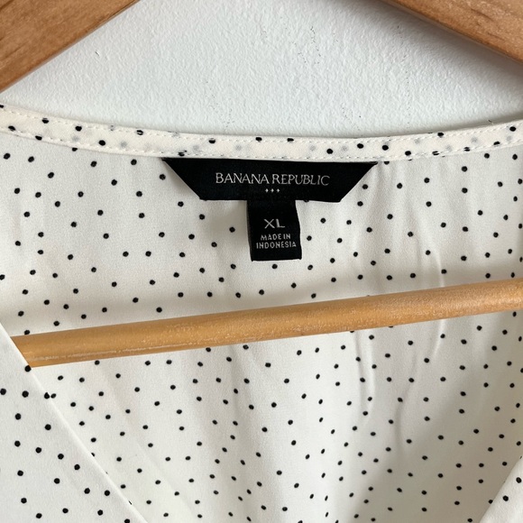 Banana Republic Polka Dot Long Sleeve Wrap Blouse - Picture 4 of 8